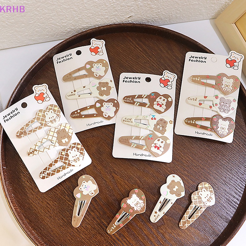 Set 3 Kẹp Tóc Hình Gấu Dễ Thương Cho Nữ Mới