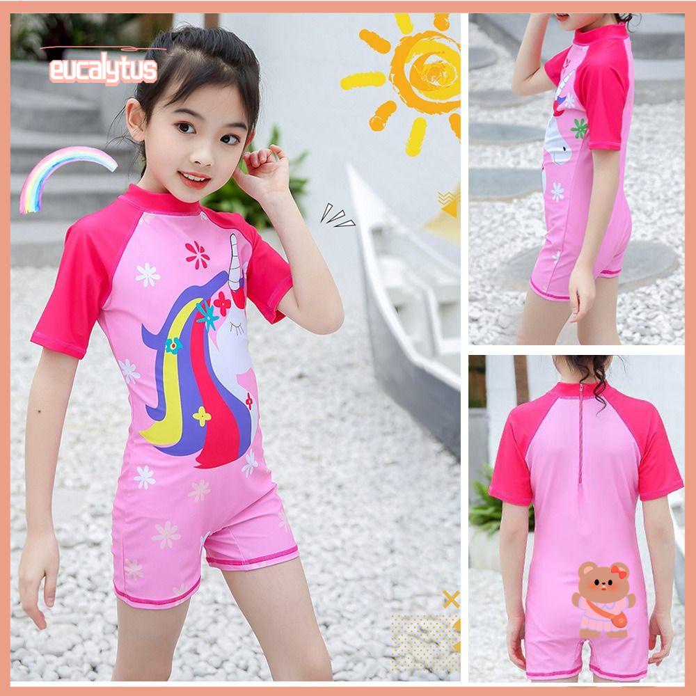 Đồ Bơi Một Mảnh In Họa Tiết Ngựa Cầu Vồng Dễ Thương Cho Bé Gái