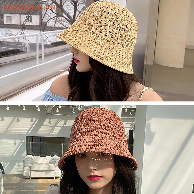 Mũ Tai Bèo Che Nắng Thiết Kế Đục Lỗ Thoáng Khí Thời Trang Xuân Hè Cho Nữ