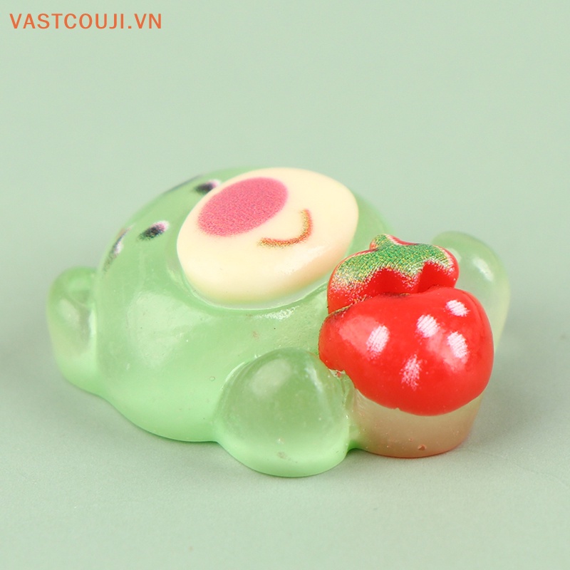 Bộ 5 Tượng Gấu Và Dâu Tây Mini Bằng Nhựa Resin Phát Quang DIY