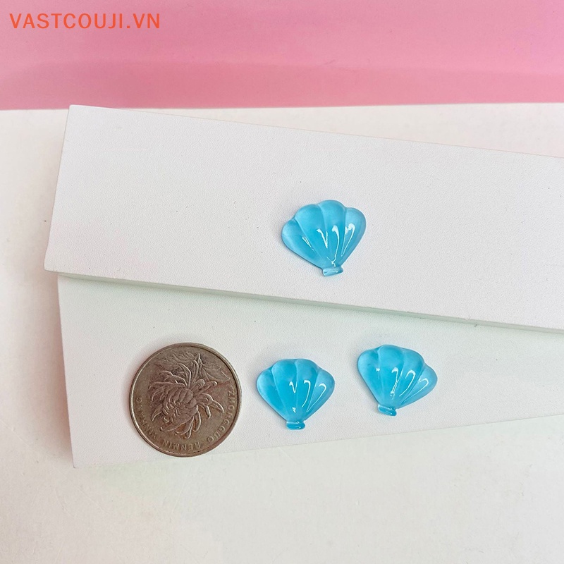 Set 10 Viên Đá 3D Dạ Quang Hình Vỏ Sò Dễ Thương Dùng Trang Trí Sổ Tay DIY