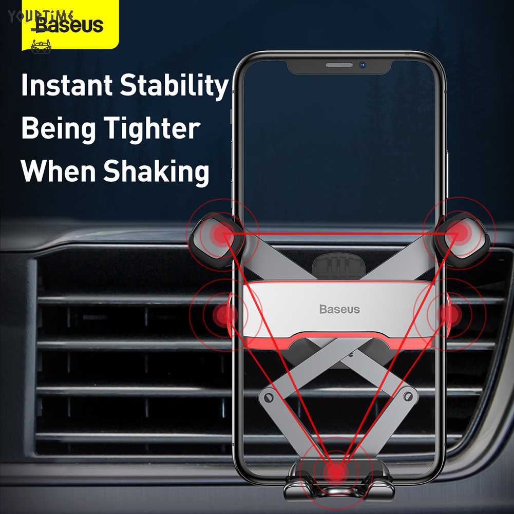 Giá Đỡ Điện Thoại Trên Ô Tô Hiệu Baseus Bằng Kim Loại Kích Thước 4.7-6.5 Inch