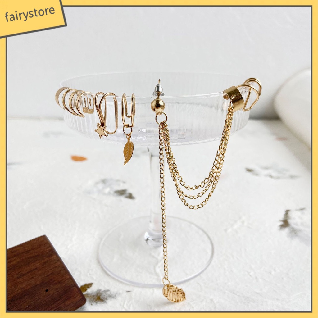 Set 7 Khuyên Tai Hợp Kim Nhỏ Xinh Phong Cách Đường Phố