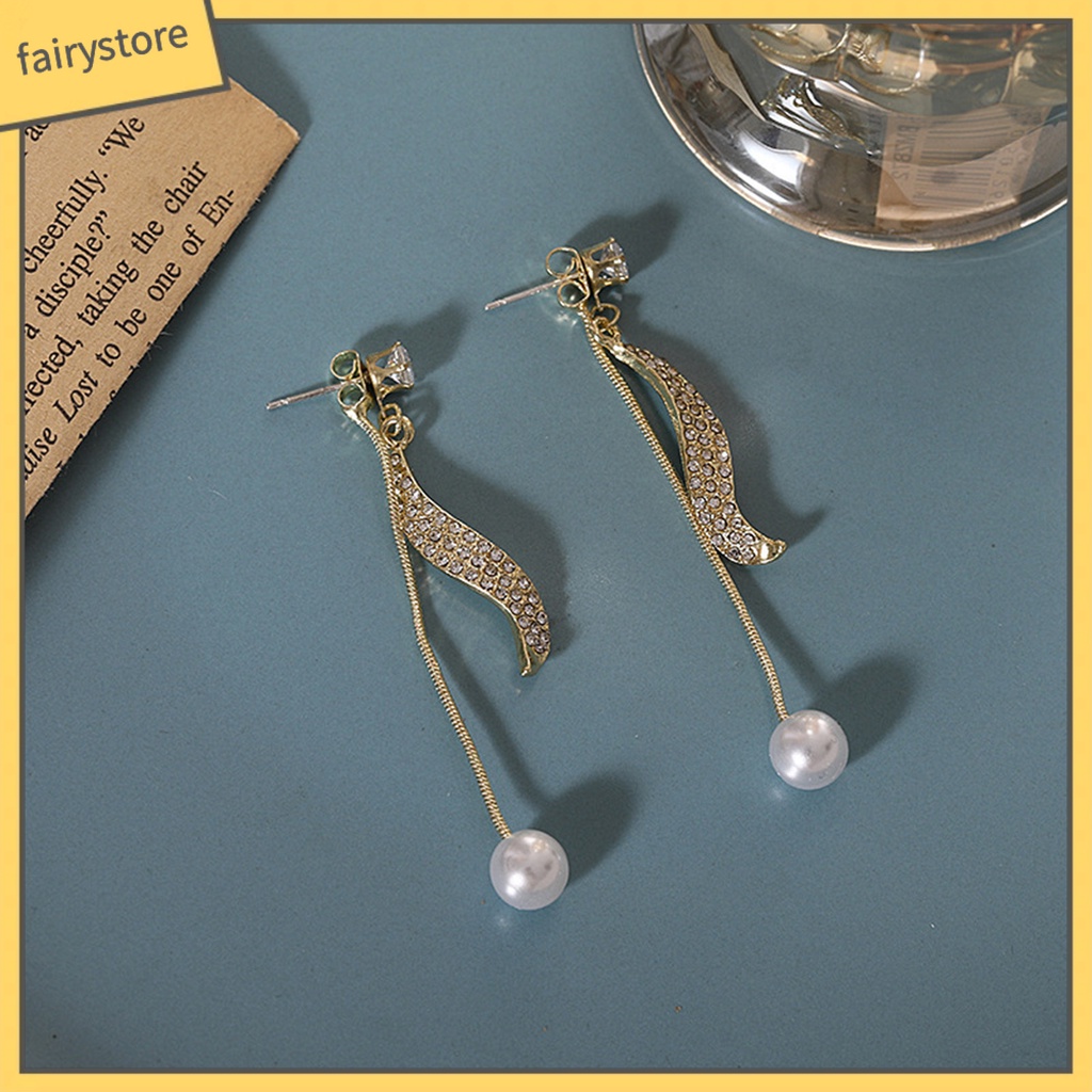 1 Đôi Bông Tai Hình Học Tua Rua Lấp Lánh Phong Cách Hàn Quốc Dành Cho Nữ