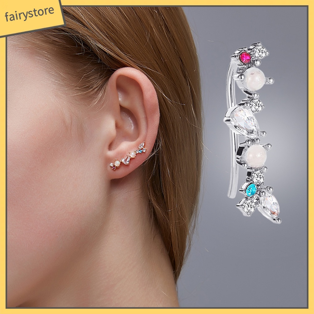 1 Khuyên Vành Tai Đính Đá Ngọc Trai Giả Thanh Lịch Dành Cho Nữ