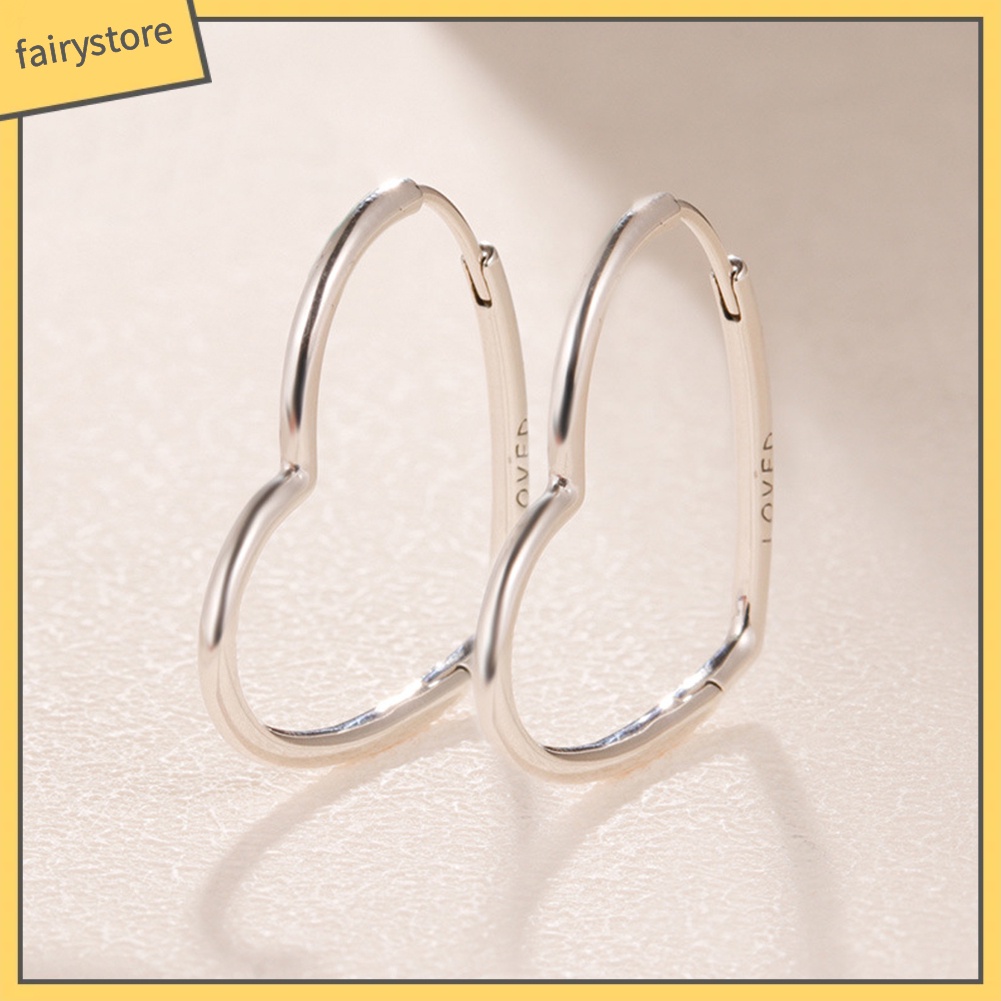 Bông Tai Kim Loại Hình Trái Tim Đơn Giản Thời Trang Dành Cho Nữ