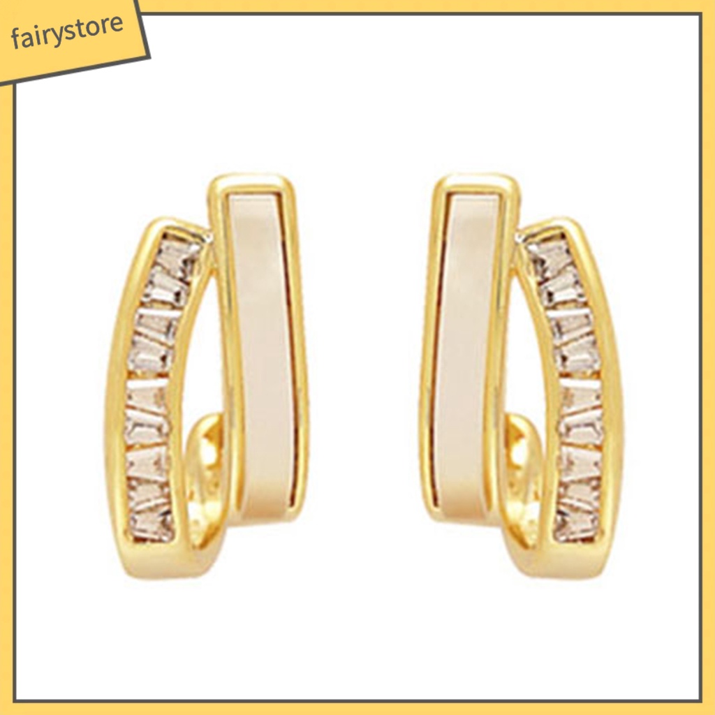 1 Đôi Bông Tai Hợp Kim Cong Chống Rỉ Sét Màu Sắc Tươi Sáng Dành Cho Nữ