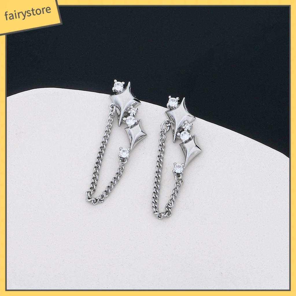 1 Bông Tai Dáng Dài Đính Đá Thời Trang Cho Nữ