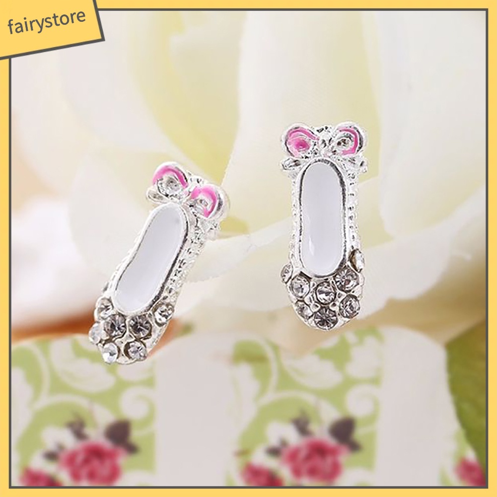 Bông Tai Hình Chiếc Giày Múa Ba Lê Đính Đá Lấp Lánh Dành Cho Nữ