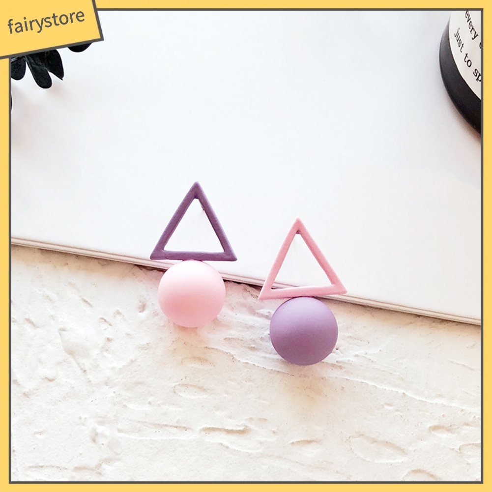 Bông Tai Hình Học Màu Kẹo Ngọt Thời Trang Dành Cho Nữ