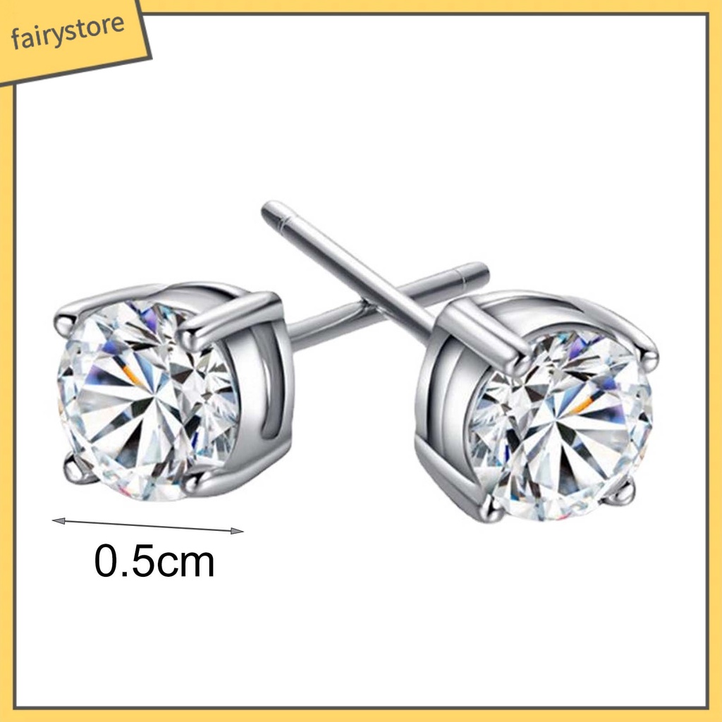 1 Đôi Bông Tai Hình Học Đính Đá Phong Cách Hàn Quốc Thời Trang