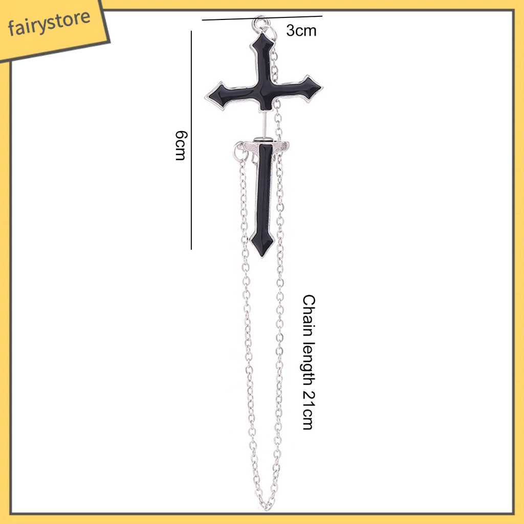 [FRO] 1 Khuyên Tai Chuỗi Xích Thiết Kế Chéo Không Gây Dị Ứng Trang Trí Hàng Ngày Cho Cuộc