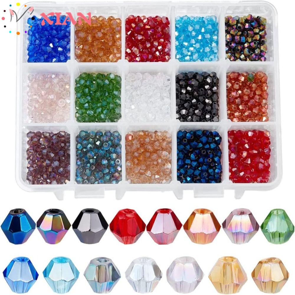 Xiantin 1500 Hạt Thủy Tinh XIANTIN 4mm Làm Trang Sức 15|Hạt Đệm Làm Trang Sức Tiện Lợi