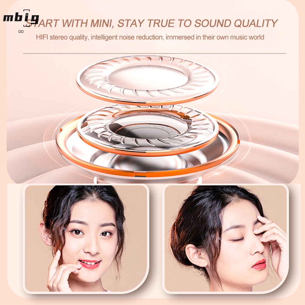 Tai Nghe Nhét Tai Không Dây Mini Chống Ồn Có Màn Hình Hiển Thị Năng Lượng Thấp