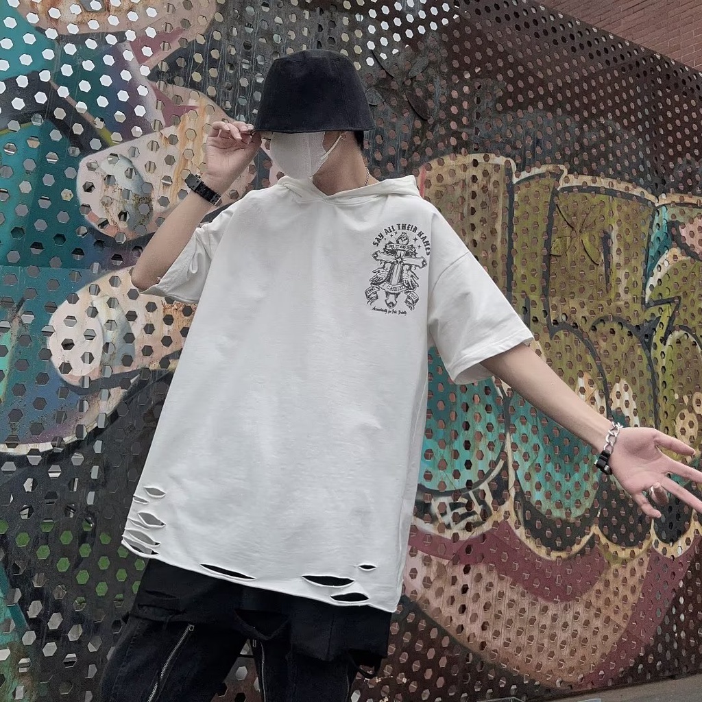 Áo Thun Tay Ngắn Phong Cách Đường Phố Âu Mỹ Thời Trang Mùa Hè Cá Tính Cho Nam