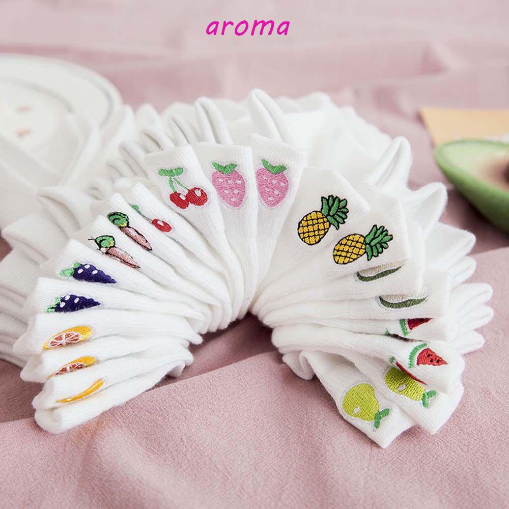 Vớ Cổ Thấp Thoáng Khí In Họa Tiết Dâu Tây Thời Trang Mùa Hè Cho Nữ