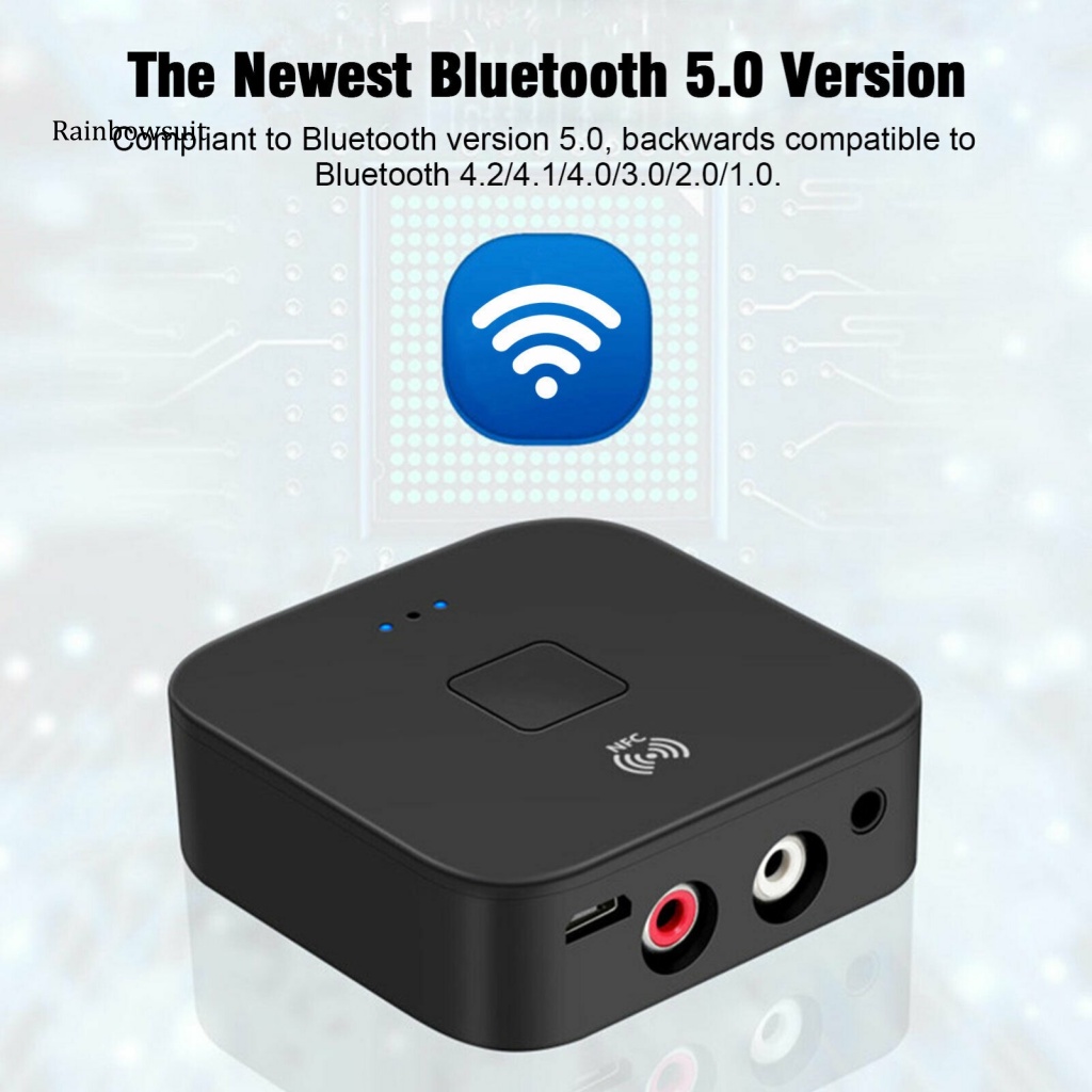 Thiết Bị Nhận Tín Hiệu Âm Thanh Bluetooth 5.0 Không Dây 3.5mm Aux NFC Sang 2 RCA