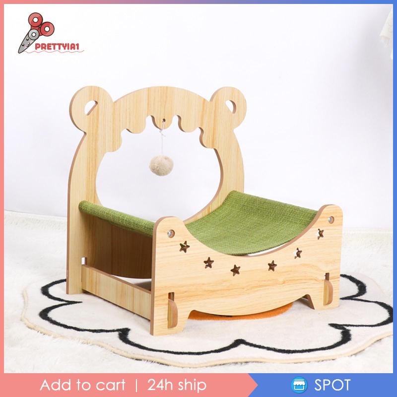 [Prettyia1] Võng Ngủ Bằng Gỗ Cho Thú Cưng Thỏ / Mèo Cưng