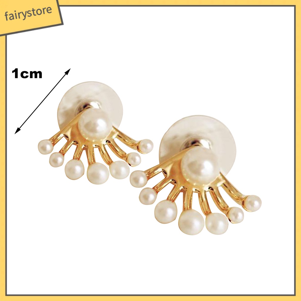 [FRO] 1 Đôi Bông Tai Hai Mặt Đính Ngọc Trai Giả Trang Sức Trước Và Sau Cho Lễ Hội