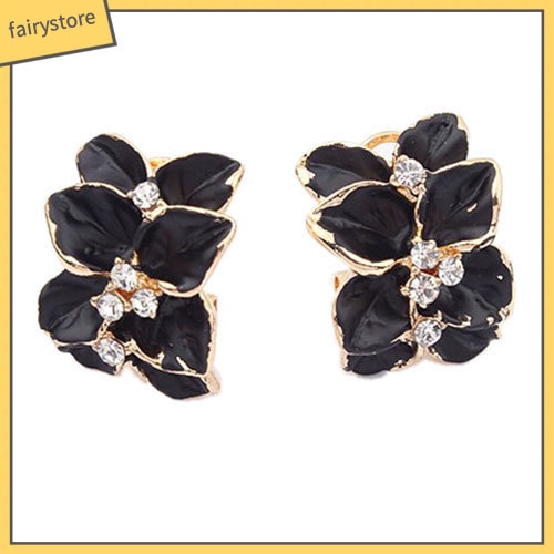 Bông Tai Hình Hoa Đính Đá Trang Nhã Dành Cho Nữ