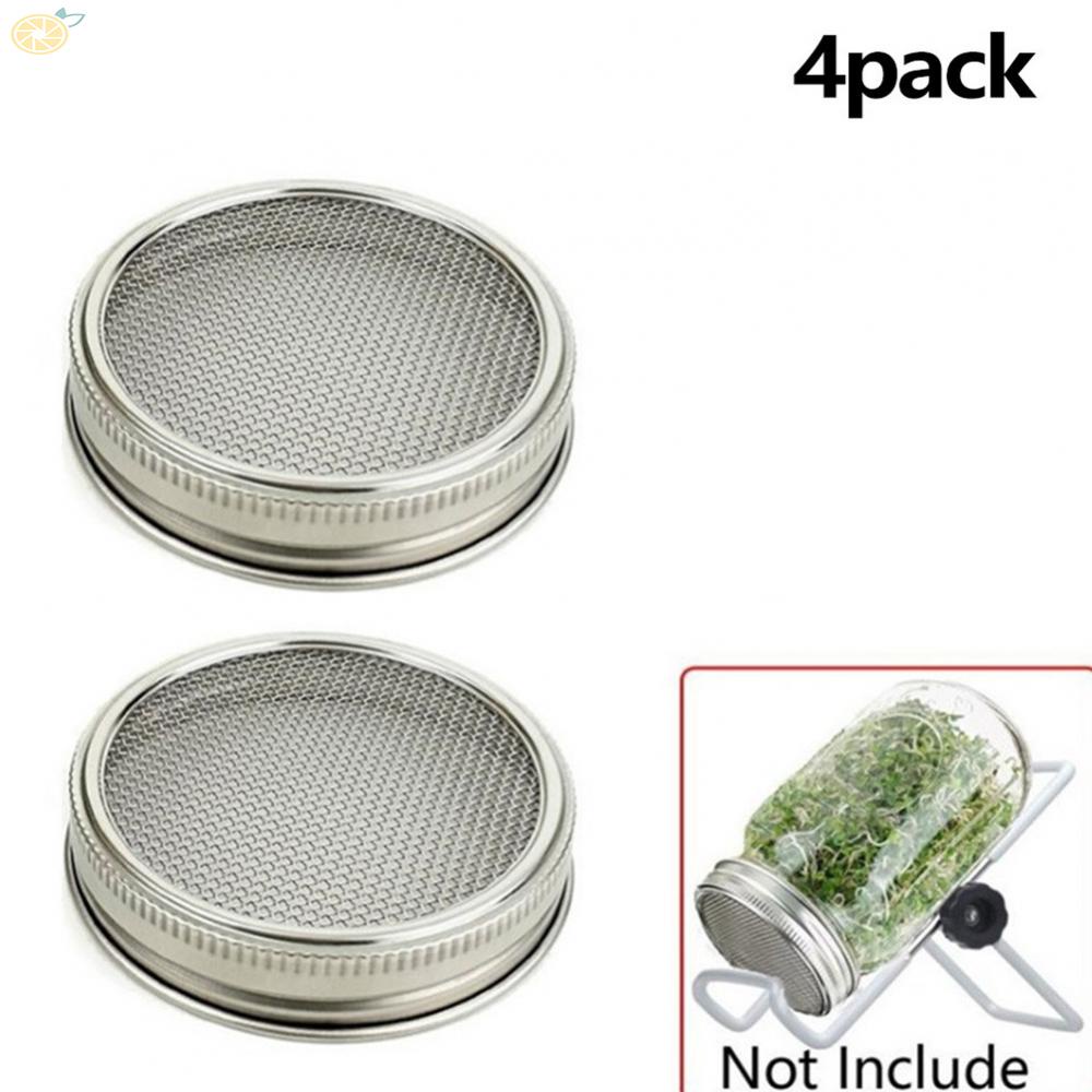 【VARSTR】Sprouting Jar Lid Set | 4 Rust Resistant Stainless Steel Lids with Excellent Ventilation