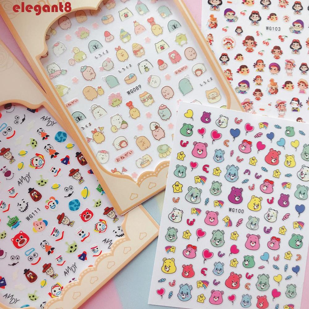 Miếng Dán Trang Trí Móng Tay Hình Gấu Nhỏ Dễ Thương DIY