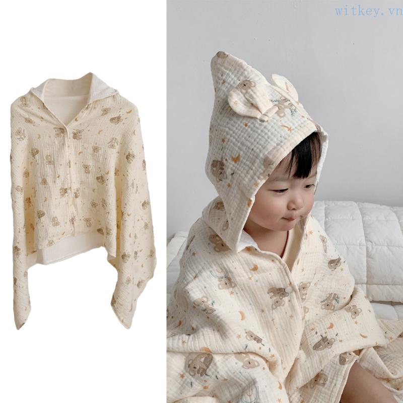 Khăn Tắm Cotton 4 Lớp Thấm Hút Mồ Hôi Siêu Mềm Mại Cho Bé Sơ Sinh