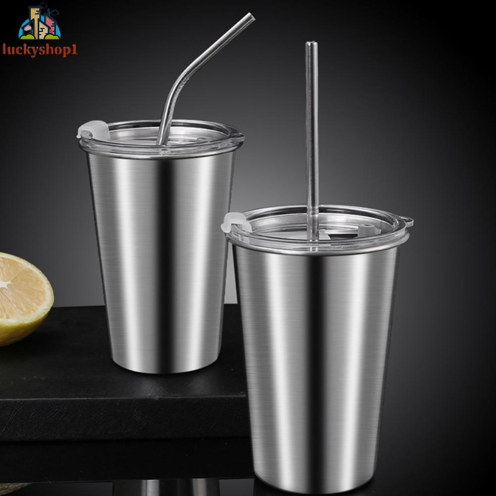 Bình Nước Có Nắp Kèm Ống Hút Dung Tích 500ML Mới