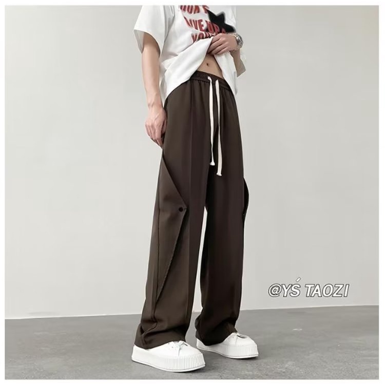 Quần Dài Vải Lụa Lạnh Mỏng Dáng Rộng Kiểu Đường Phố Thời Trang Mùa Hè Cho Nam