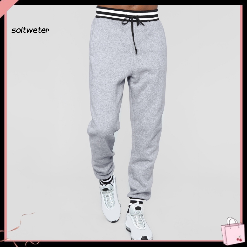 Quần Dài Dây Rút Màu Sắc Tương Phản Phong Cách Đường Phố Cho Nam