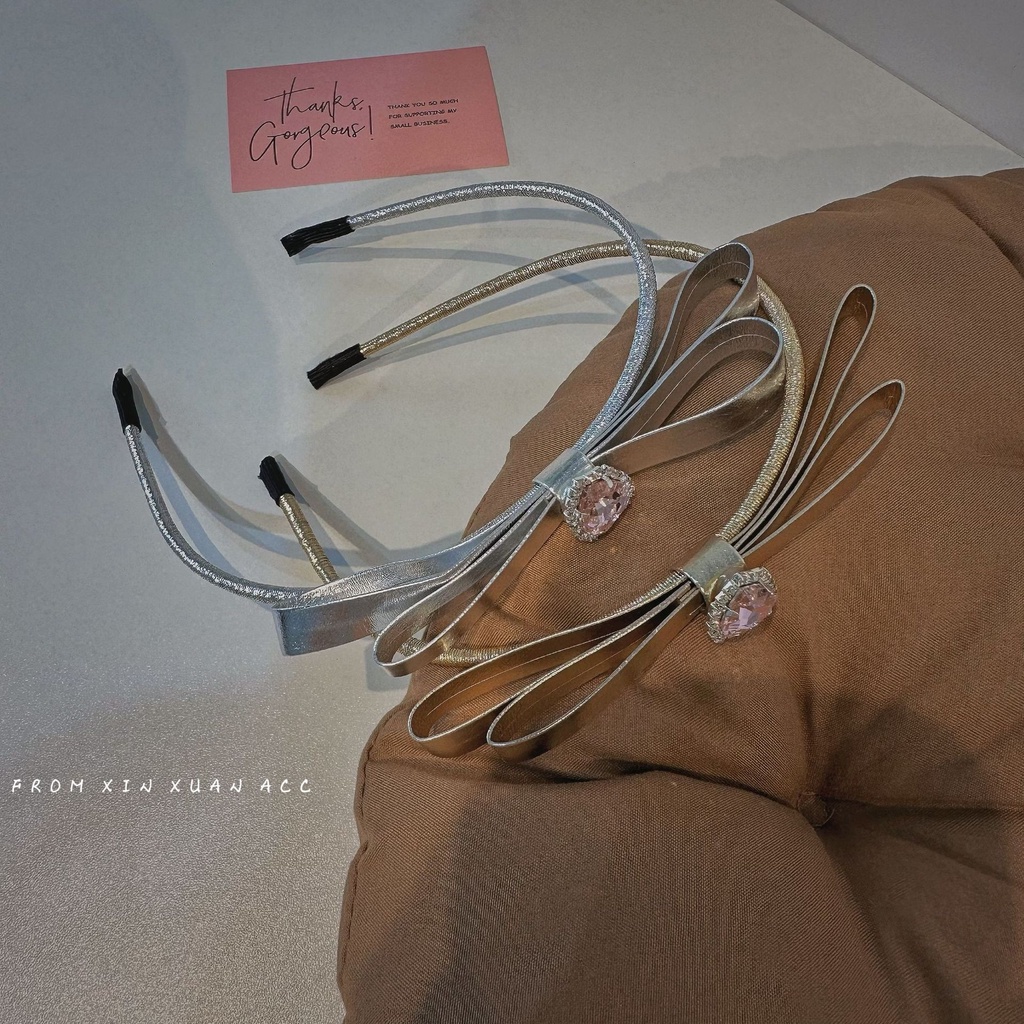 Băng Đô Cài Tóc Hình Nơ Đính Đá Thời Trang Hàn Quốc