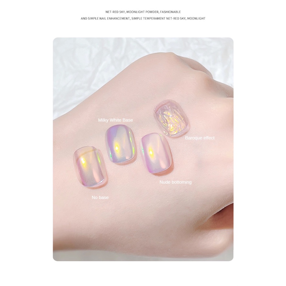 Bột trang trí móng tay ANNIES Ji Aurora 6 màu nude băng nàng tiên cá trong suốt tráng gương Neon ma thuật