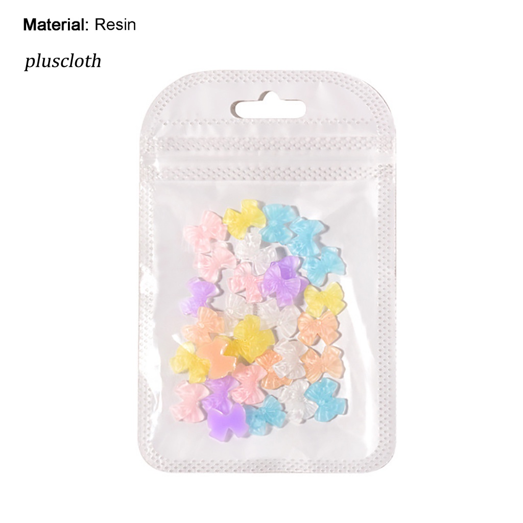 Set 30 Hạt Nhựa Hình Nơ 3D Đính Móng Tay