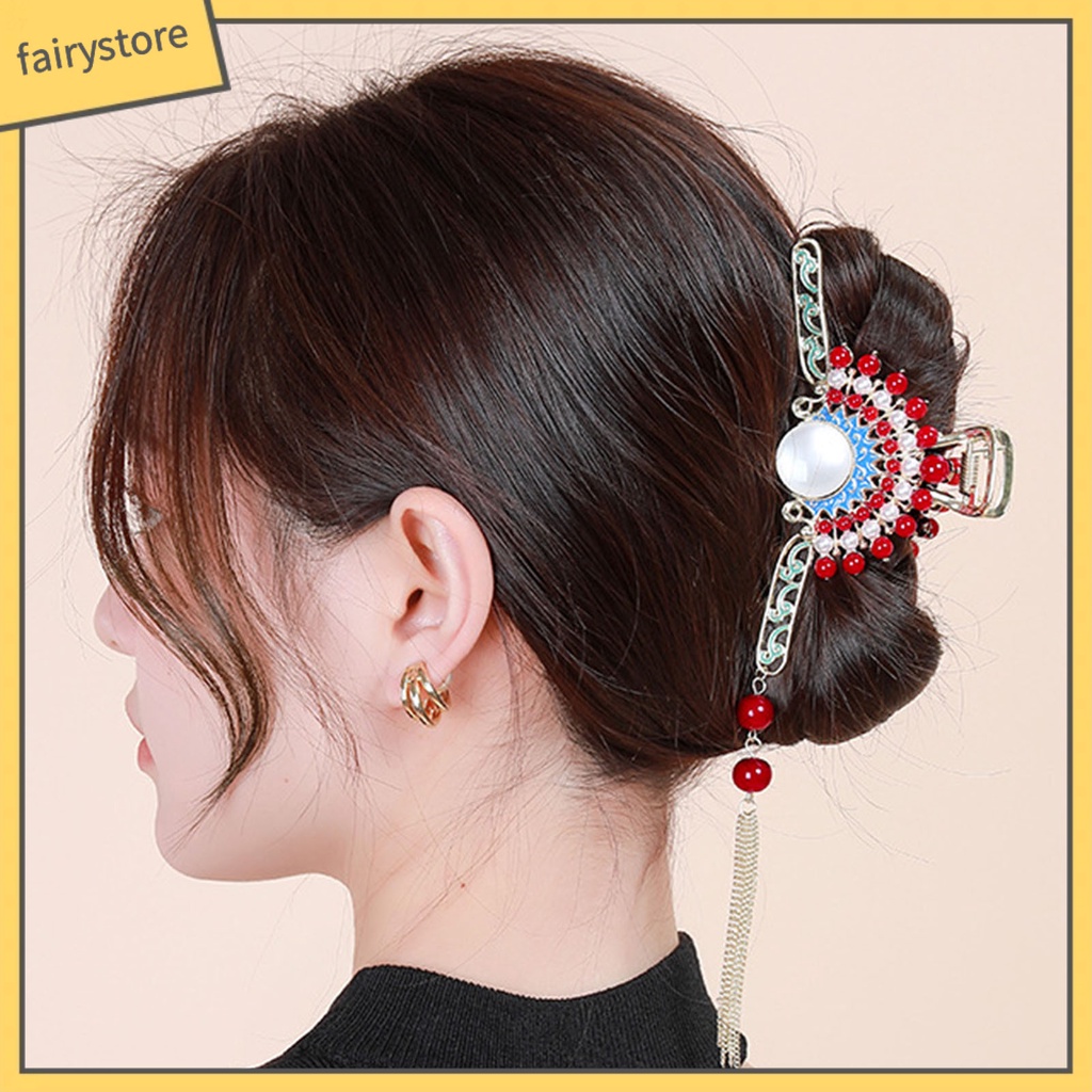 Kẹp Tóc Đính Hạt Và Hoa Tua Rua Nhiều Màu Chống Trượt Cho Nữ
