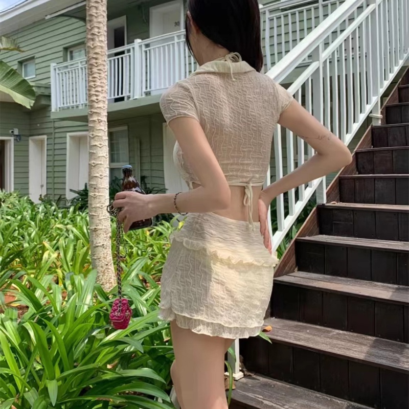 Bộ Đồ Bơi bikini 3 Mảnh Ôm Eo Cao Quyến Rũ Cho Nữ