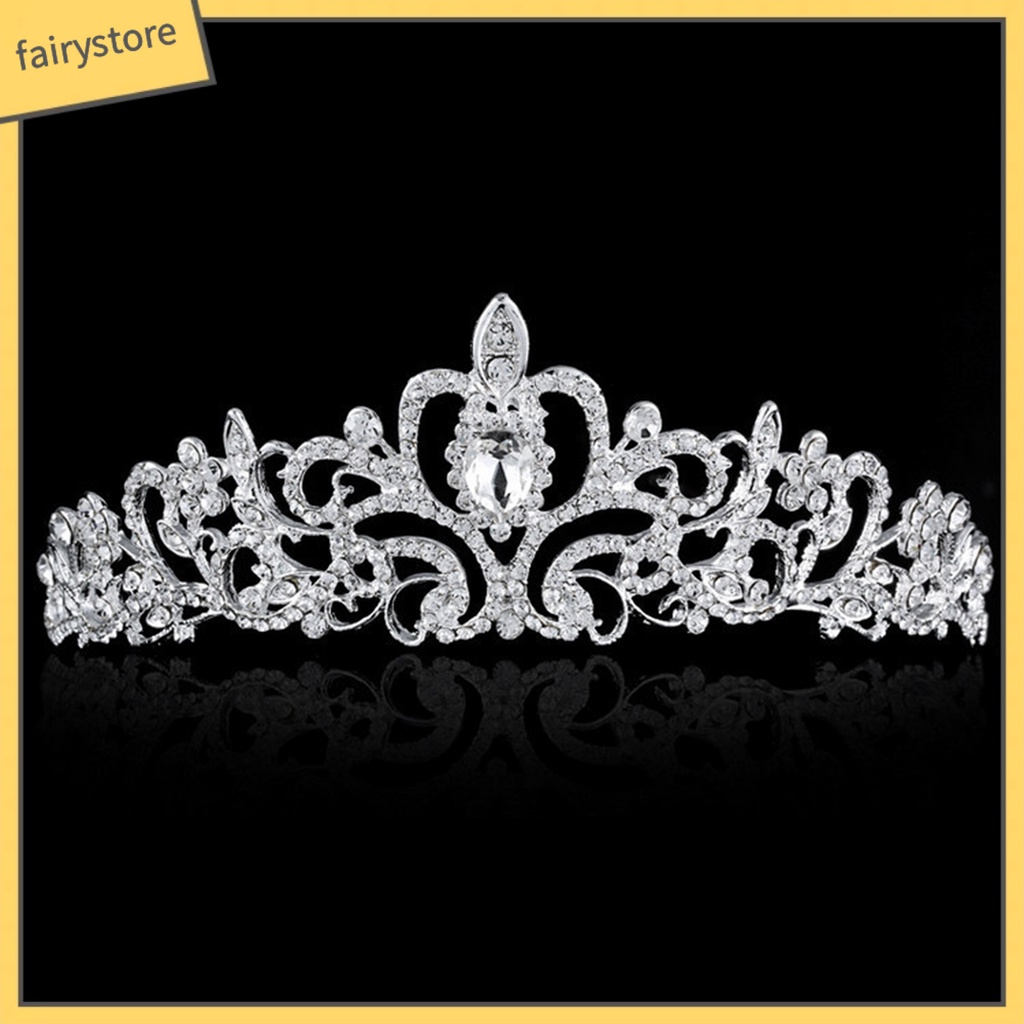 Vương Miện Cài Tóc Đính Đá Phong Cách Vintage Cho Cô Dâu