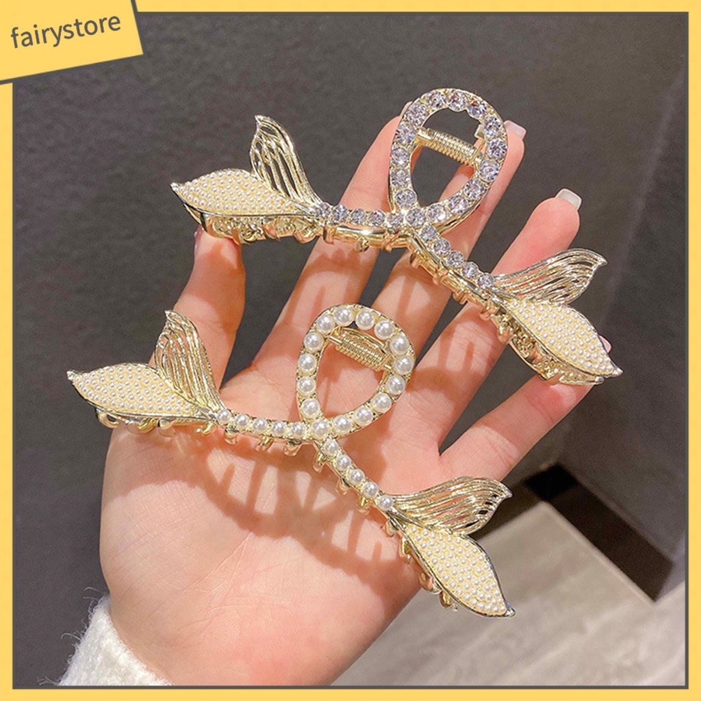 Kẹp Tóc Đính Ngọc Trai Giả Hình Đuôi Cá Sang Trọng