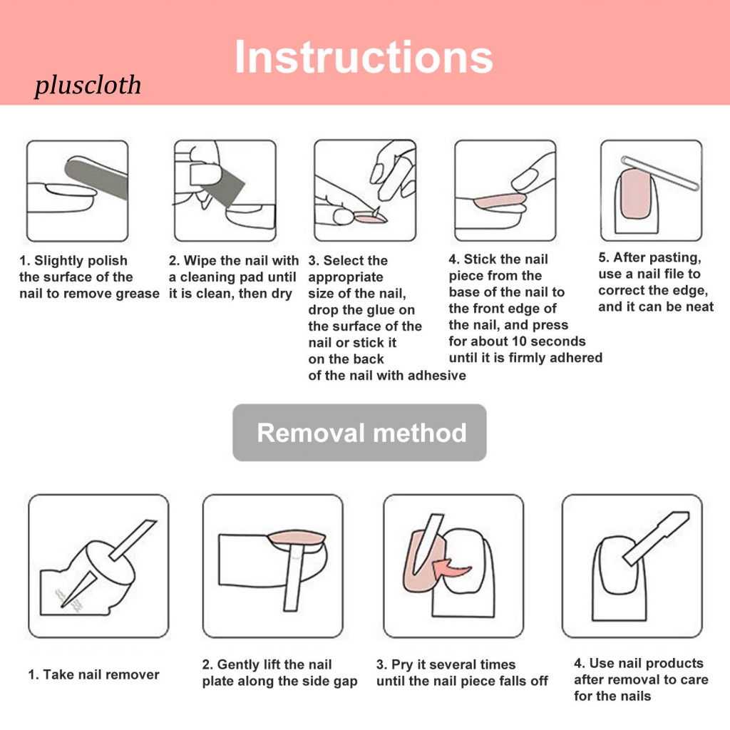 &lt; Pluscloth &gt; Miếng Vá Móng Tay ABS Thân Thiện Với Môi Trường Chống Mài Mòn