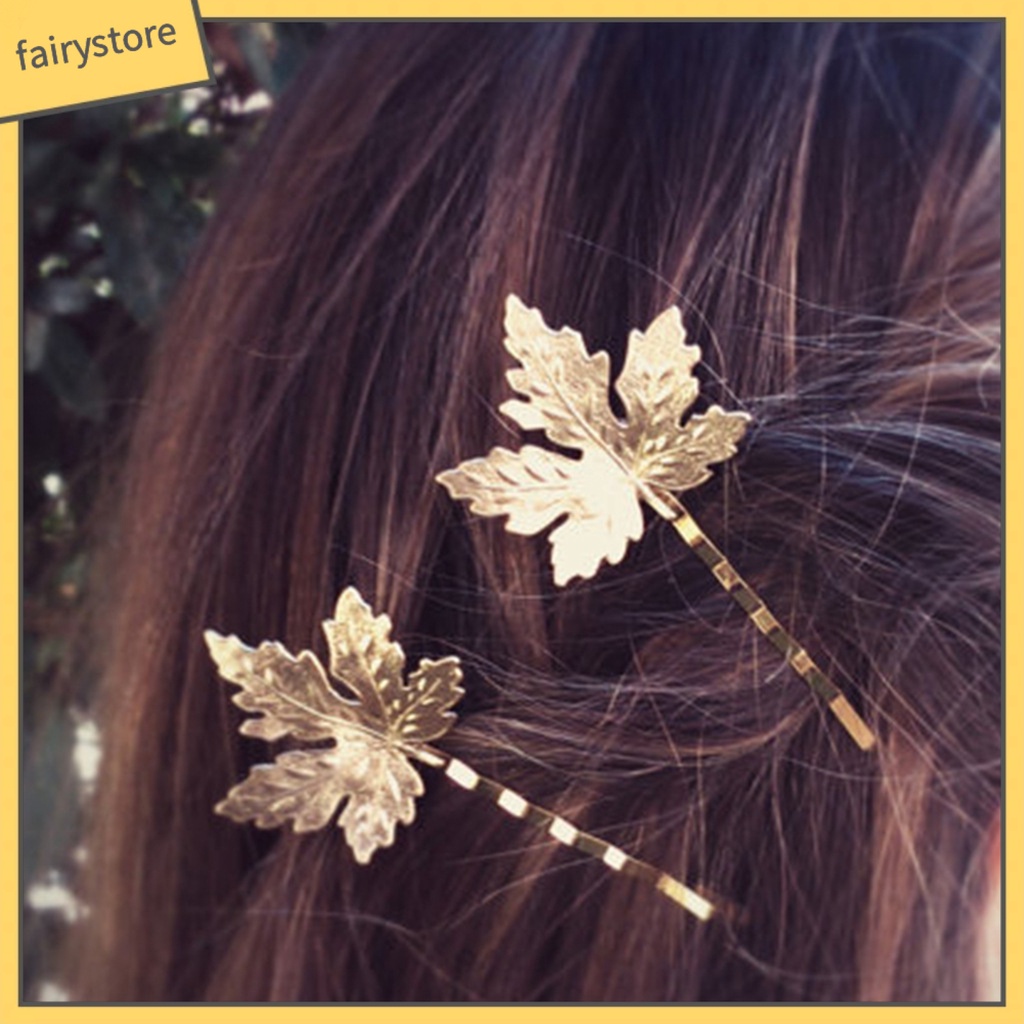 Kẹp Tóc Hình Lá Phong Co Giãn Thời Trang