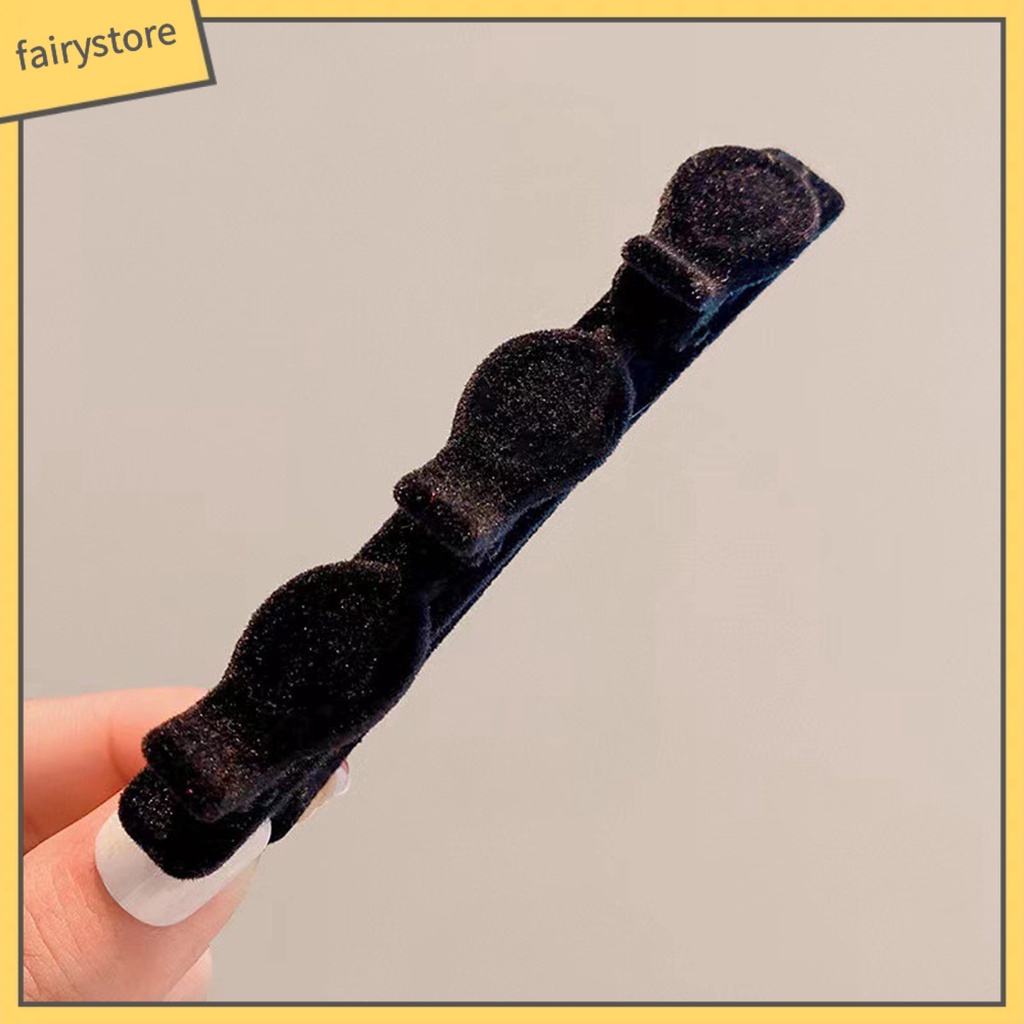 Kẹp Tóc Hai Lớp Bằng Nhung Phong Cách Hàn Quốc Thanh Lịch