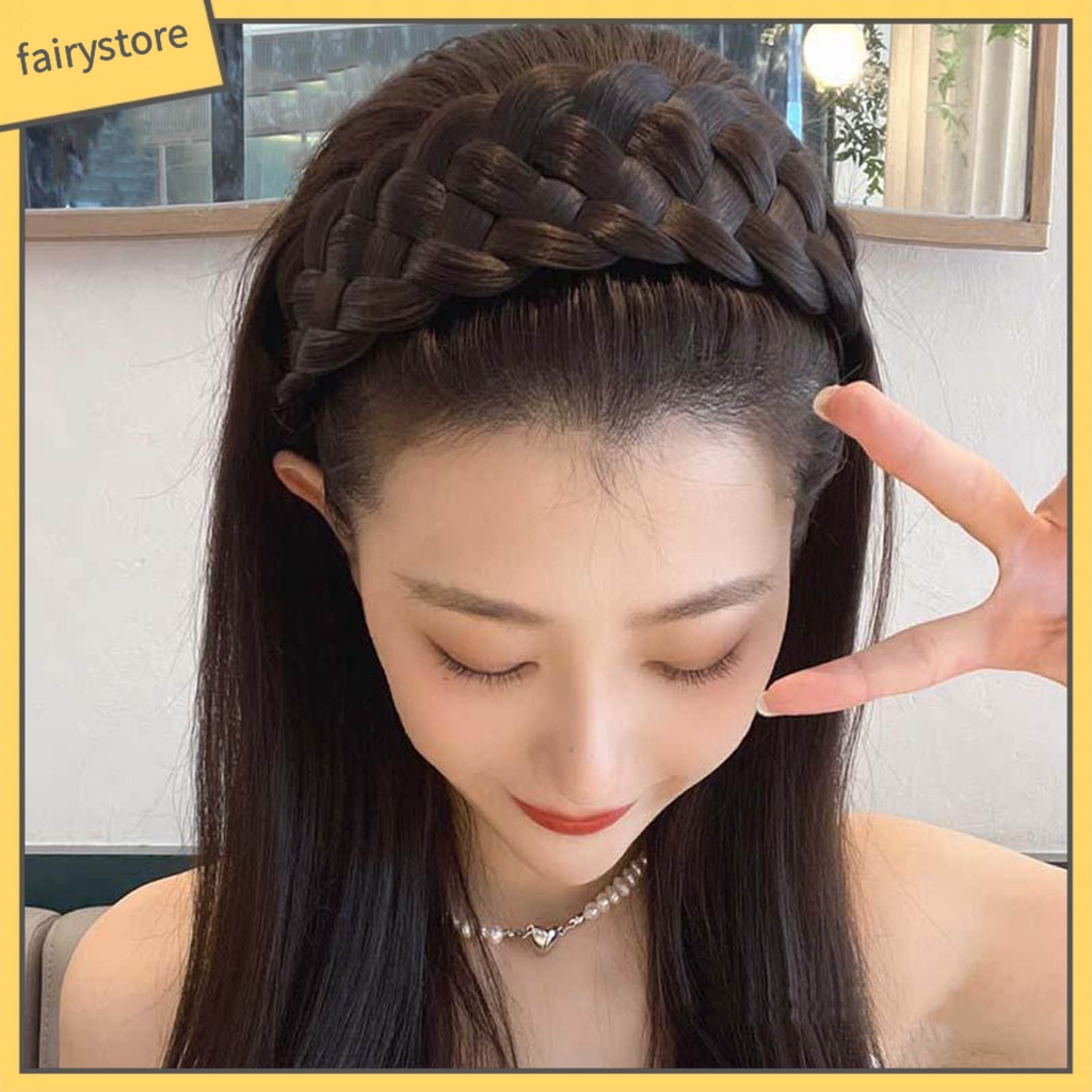 Băng Đô Cài Tóc Giả Thắt Bím Bằng Acrylic Co Giãn Tốt Thời Trang Cho Nữ