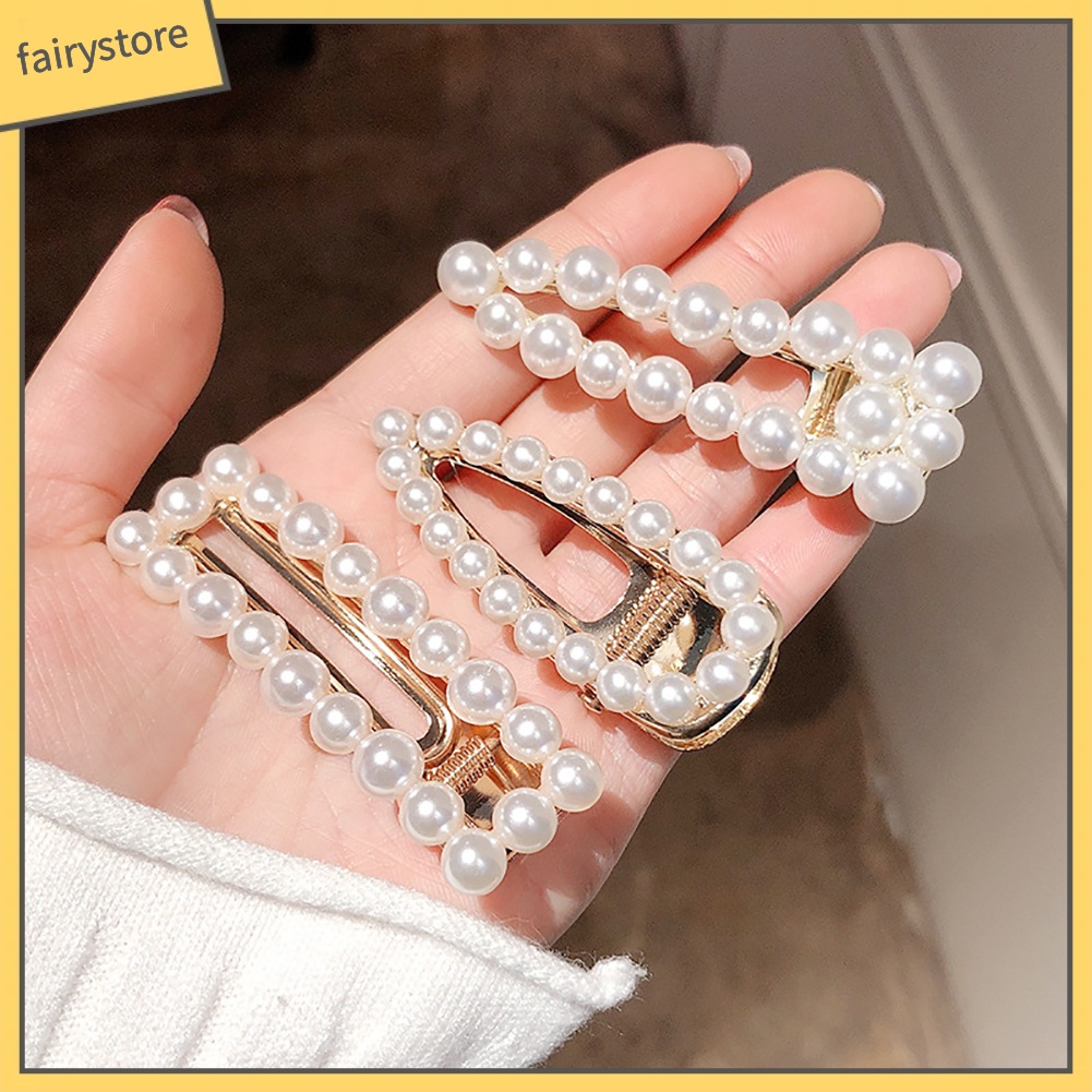 Kẹp Tóc Đính Ngọc Trai Giả Toàn Diện Thanh Lịch Cho Nữ