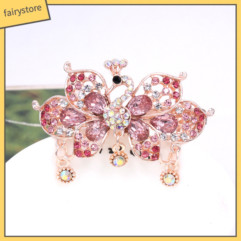 Kẹp Tóc Hình Bướm Và Chim Công Đính Đá Sang Trọng Cho Nữ