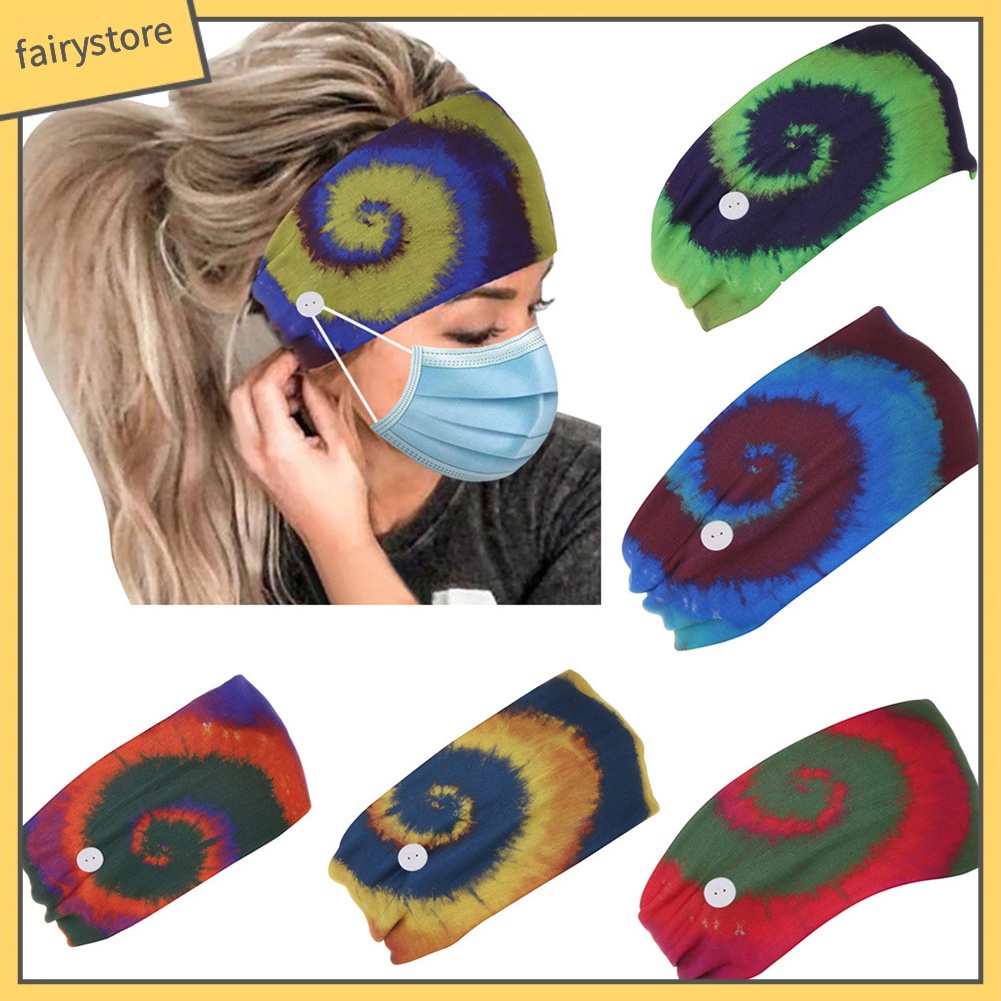 Băng Đô Cài Tóc Co Giãn In Họa Tiết Thời Trang Kèm / Không Nút Cài Tiện Dụng Cho Người Tập Yoga / Chạy