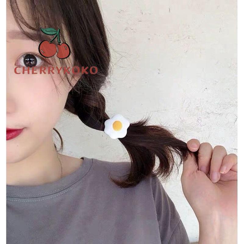 🍒🍒CHERRYKOKO Dây Cột Tóc Cao Su Hình Quả Trứng Ghép Hình Dễ Thương