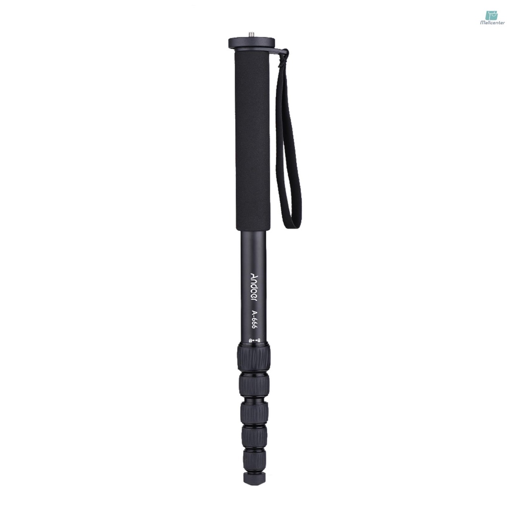 Andoer A-666 181cm/5.9ft Telescoping Aluminum Camera Monopod Unipod Stick 6-Section Max. Load 10kg/22Lbs with Carry Bag for Camcorder Video Studio Photography