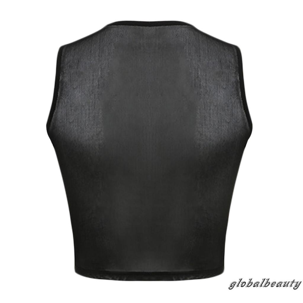 Áo Thun Lưới Không Tay In Chữ Thời Trang Dành Cho Nữ