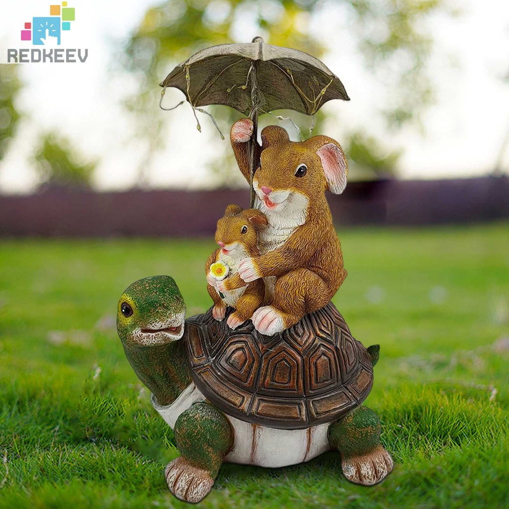 Đồ trang trí Tượng Rùa Bằng Nhựa Resin Sử Dụng Năng Lượng Mặt Trời