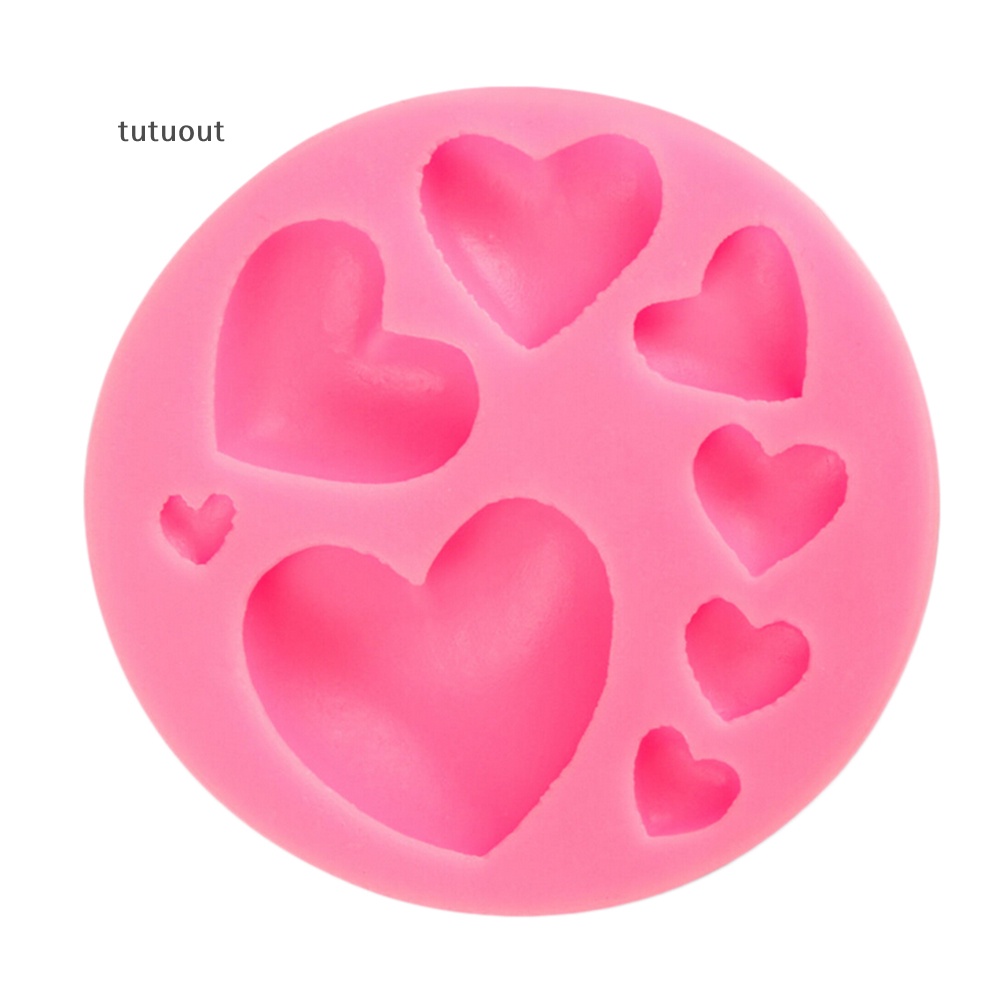 Khuôn Silicone Làm Bánh Tạo Hình Trái Tim 3D DIY
