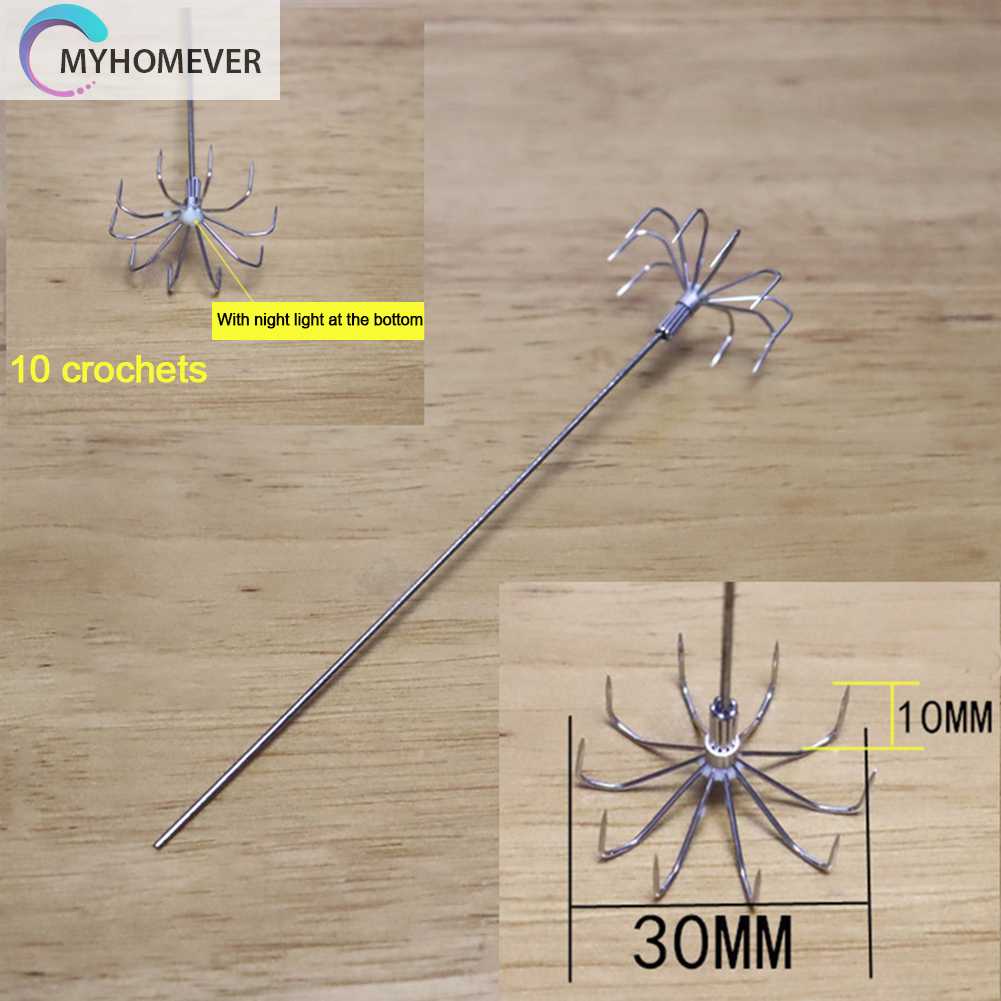 Bộ 10 Chiếc Móc Câu Hình Con Mực Phát Sáng Trong Bóng Tối